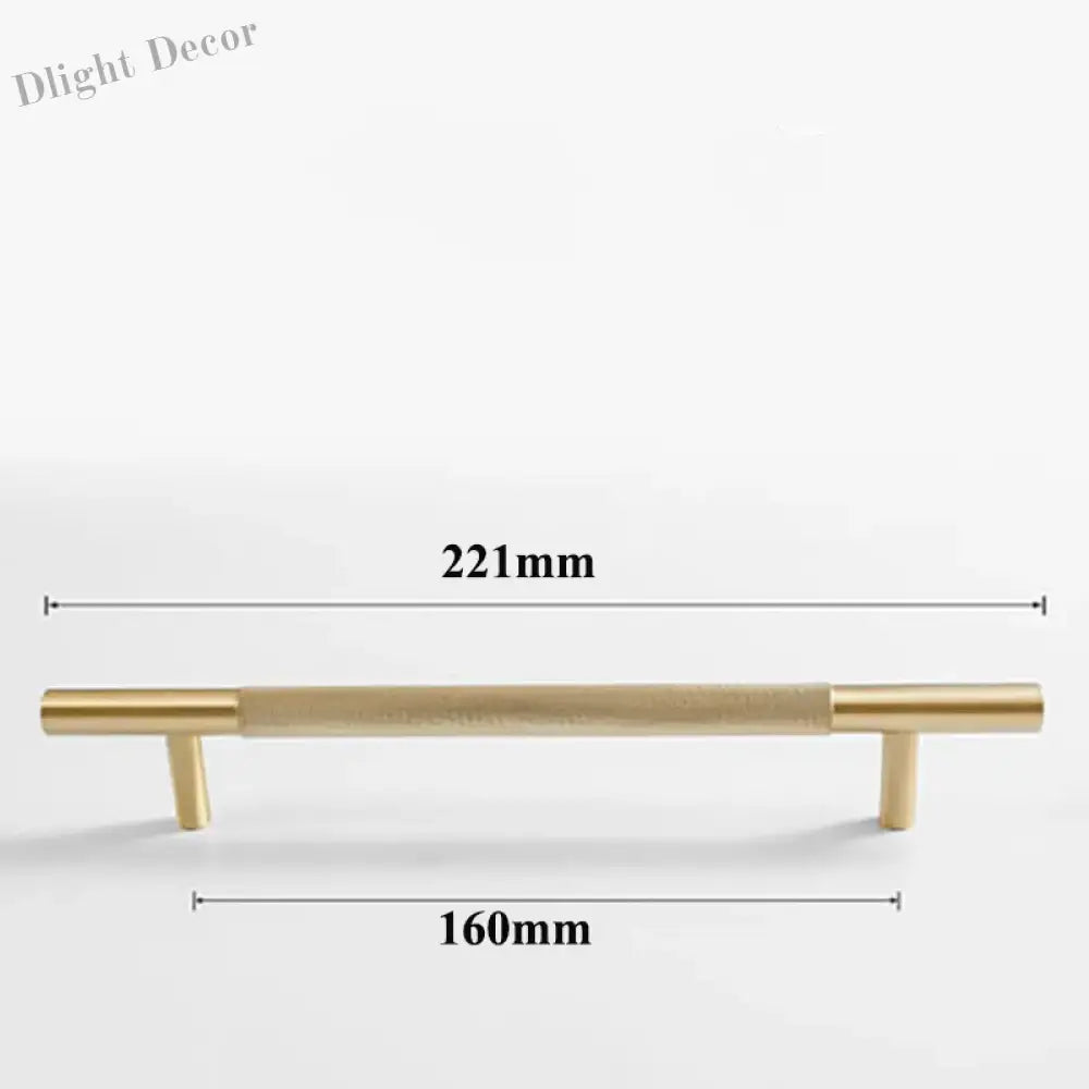 Cutting Diamond Knurled Brass Cabinet Handles – Textured Wardrobe Pulls and Drawer Knobs BB 221mm length Handles