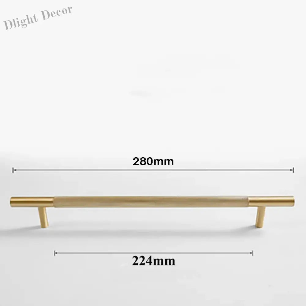 Cutting Diamond Knurled Brass Cabinet Handles – Textured Wardrobe Pulls and Drawer Knobs BB 280mm length Handles