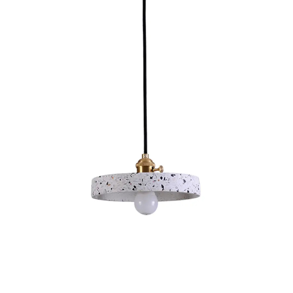 Daniela Modern Terrazzo Pendant - Adjustable Hanging Light With Rotary Switch White / 8’