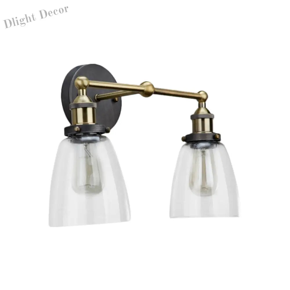 Darius’ Industrial Sconce - Double Light Elegance With Clear Glass