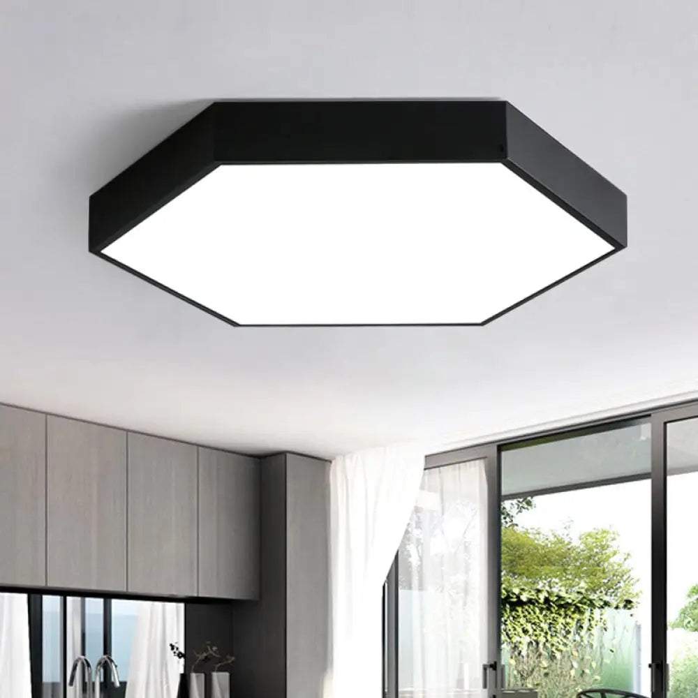 Diana’s Modern Honeycomb Led Flushmount: Illuminate Your Dining Room In Style Black / 12’