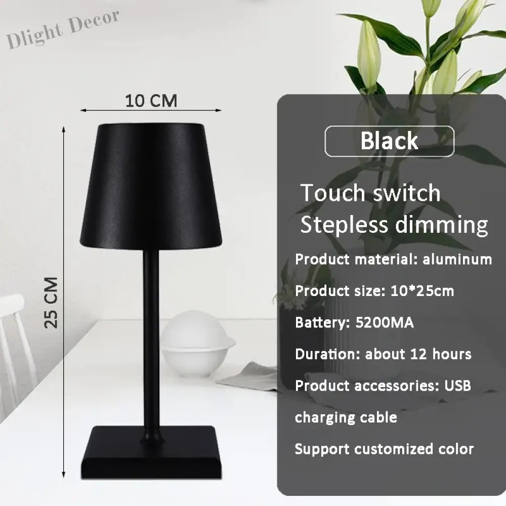 Dimmable Wireless Rechargeable Table Lamp - Versatile Bedroom Night Bedside Light