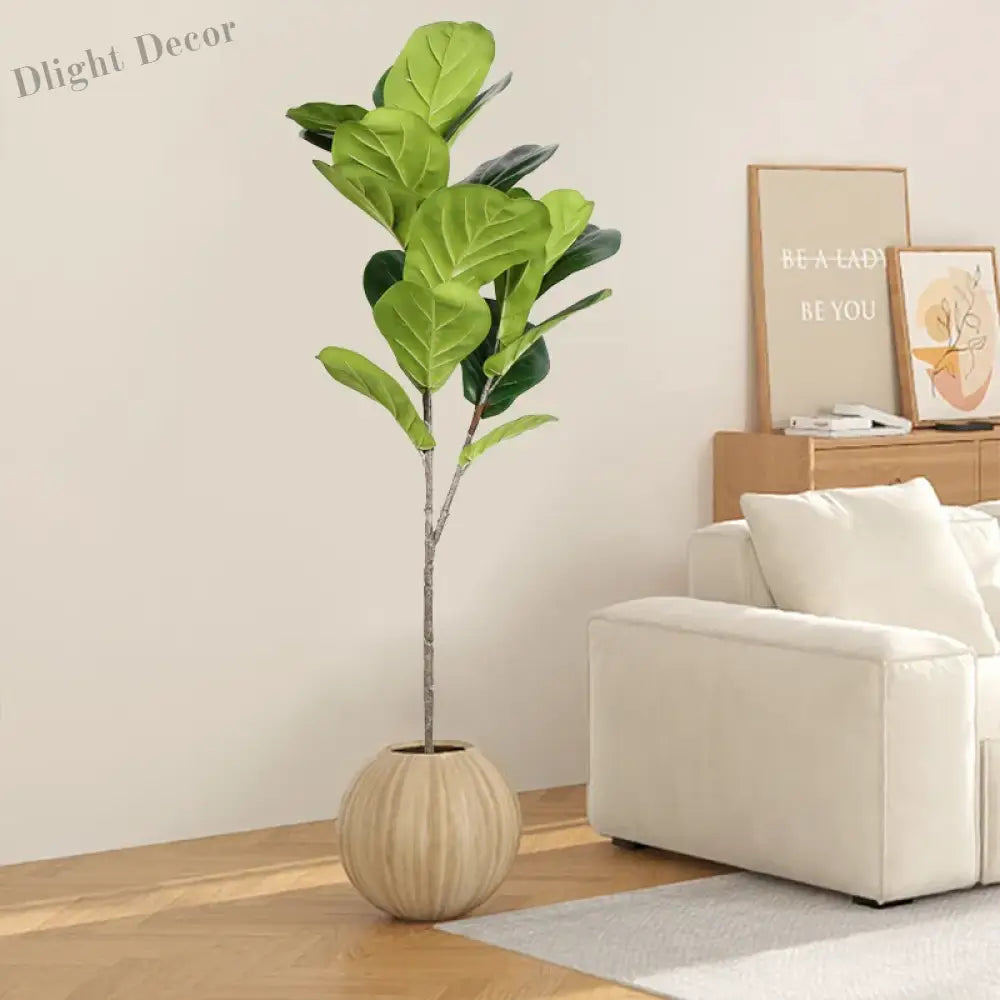 Dlight Decor 113cm Tropical Ficus Tree with Rubber Style Leaves