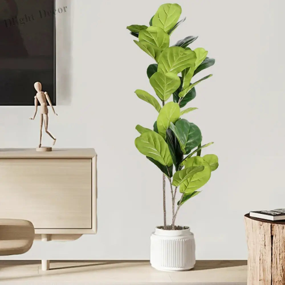 Dlight Decor 113cm Tropical Ficus Tree with Rubber Style Leaves
