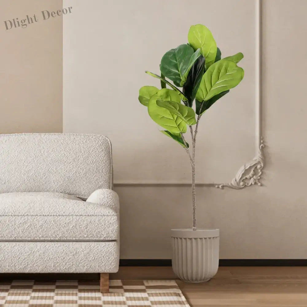 Dlight Decor 113cm Tropical Ficus Tree with Rubber Style Leaves