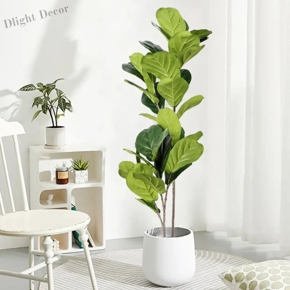 Dlight Decor 113cm Tropical Ficus Tree with Rubber Style Leaves