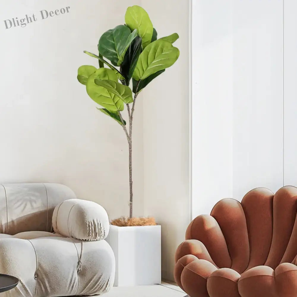 Dlight Decor 113cm Tropical Ficus Tree with Rubber Style Leaves