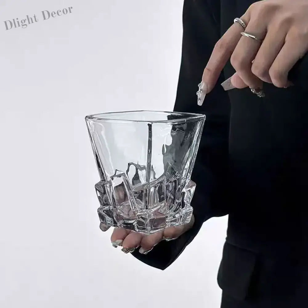 Dlight Decor 310ml Square Glass with Ice Cube Base 310ml / 1pcs Cocktail Glasses