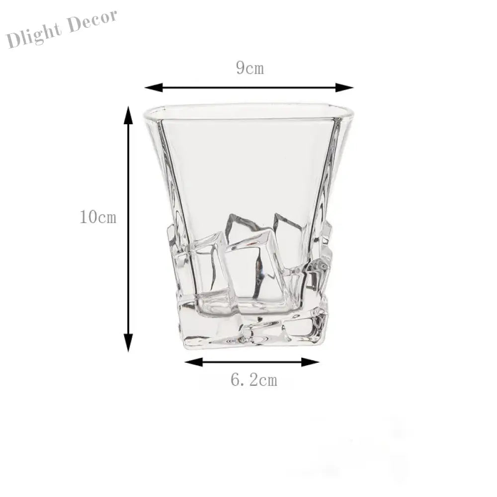 Dlight Decor 310ml Square Glass with Ice Cube Base 310ml / 1pcs Cocktail Glasses