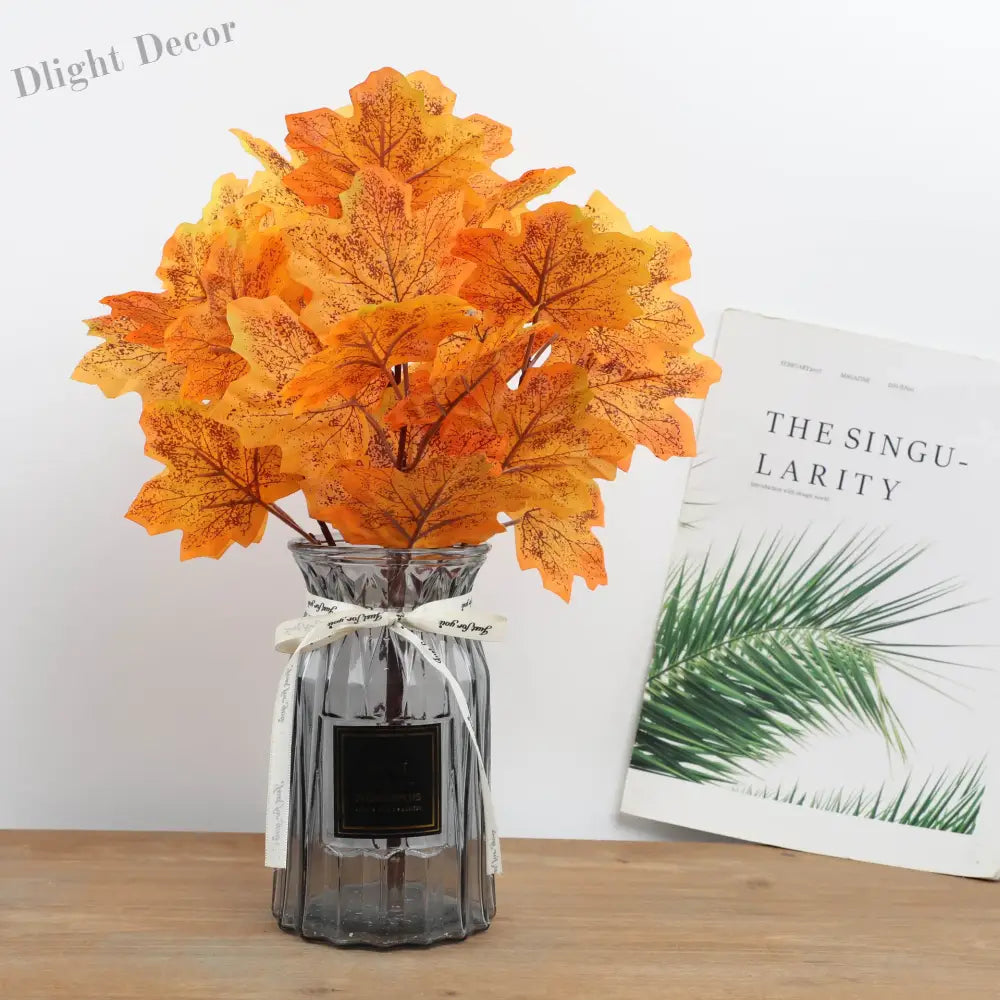 Dlight Decor 39cm Maple Leaf Branch for Autumn and Halloween Decor