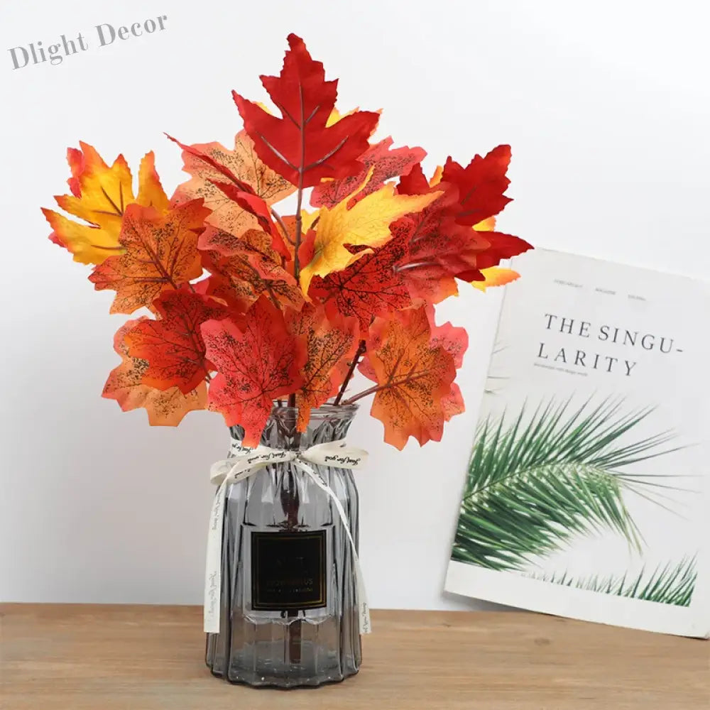 Dlight Decor 39cm Maple Leaf Branch for Autumn and Halloween Decor