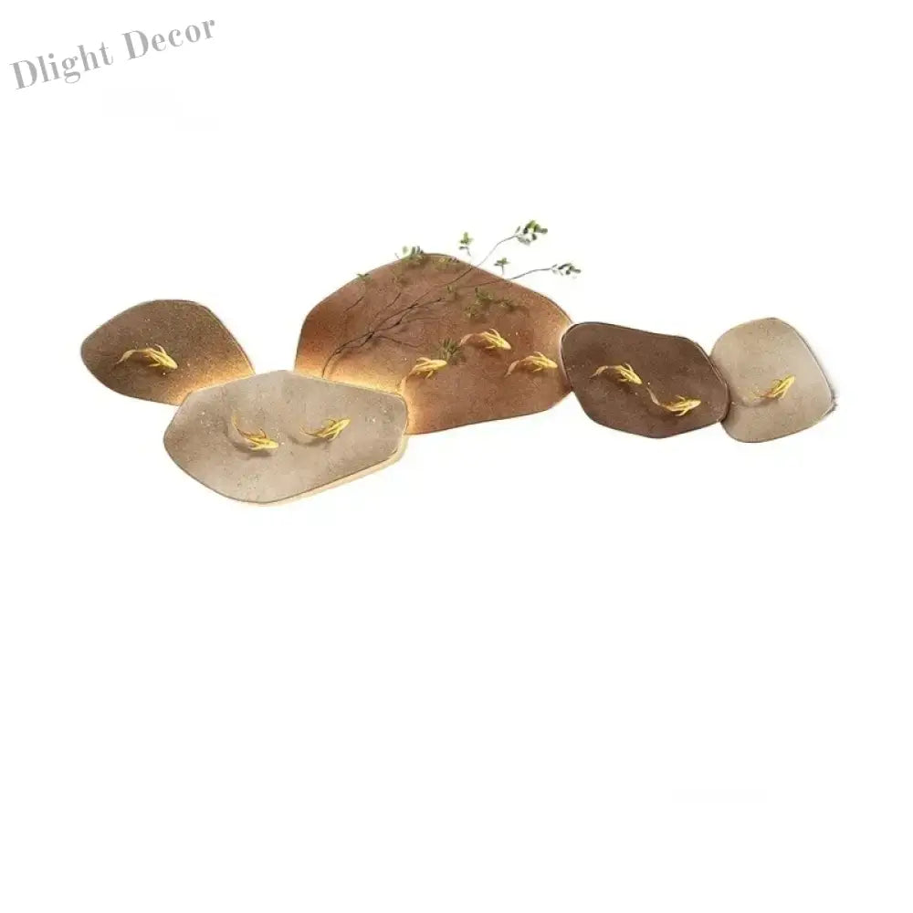 Dlight Decor 3D Nine Fish Wall Lamp Mural Art Wall Art