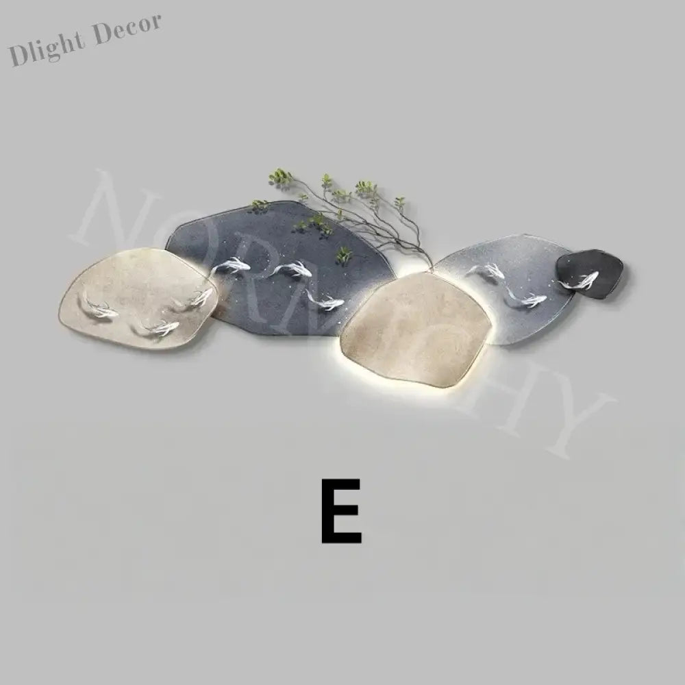Dlight Decor 3D Nine Fish Wall Lamp Mural Art E / 120x40cm Wall Art