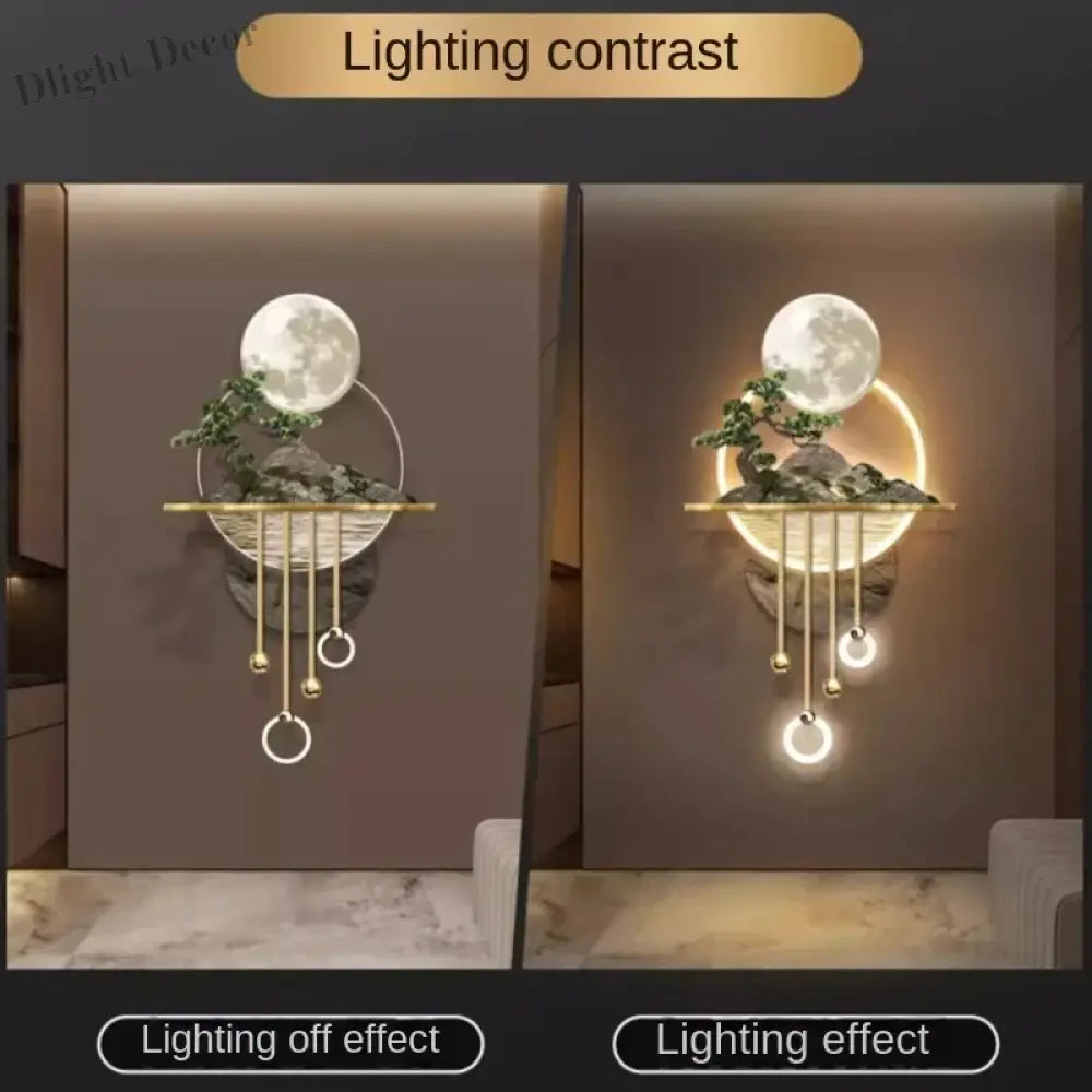 Dlight Decor 3D Wooden Landscape Wall Lamp Wall Art