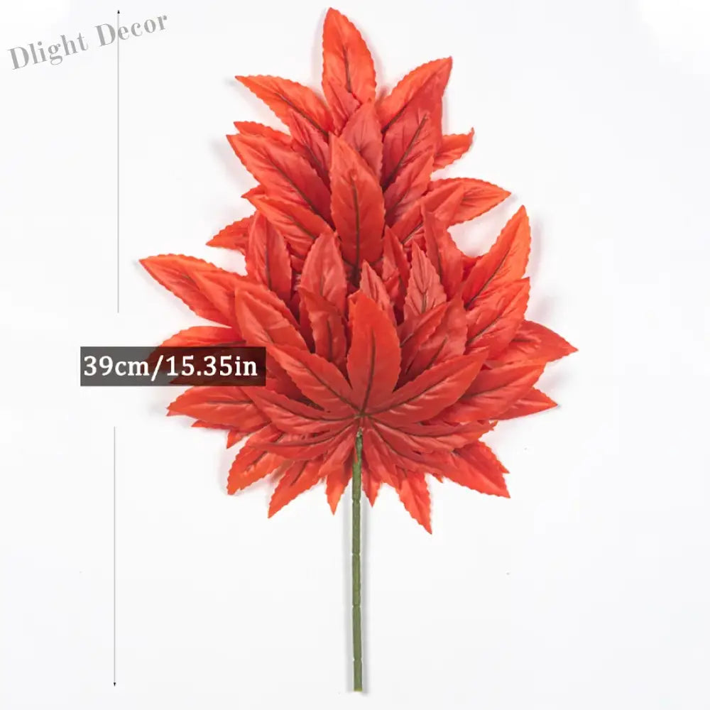 Dlight Decor 43cm Autumn Maple Leaf Branch for Fall Display 39cm Red
