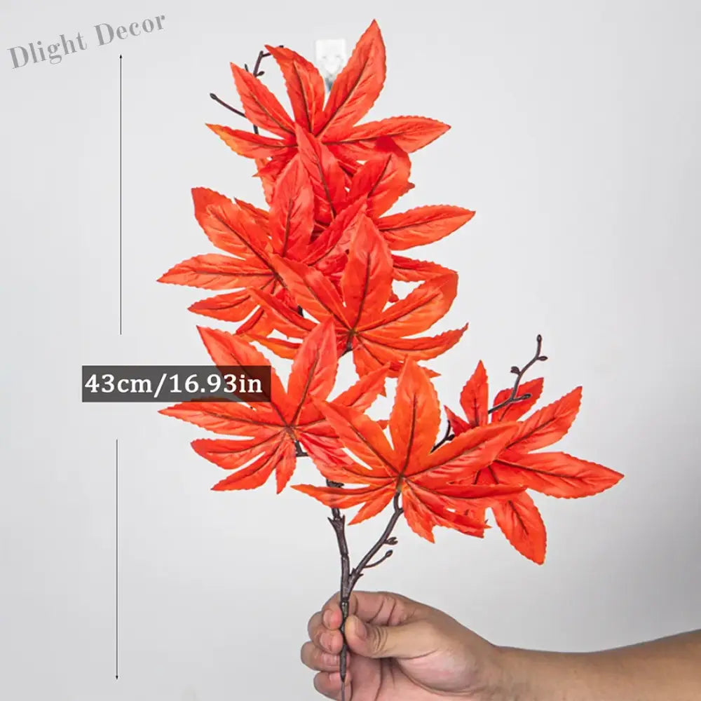 Dlight Decor 43cm Autumn Maple Leaf Branch for Fall Display 43cm Red