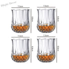 Dlight Decor 4pc Diamond Cut Glass Set 215ml Clear 215ml / 4pcs Cocktail Glasses