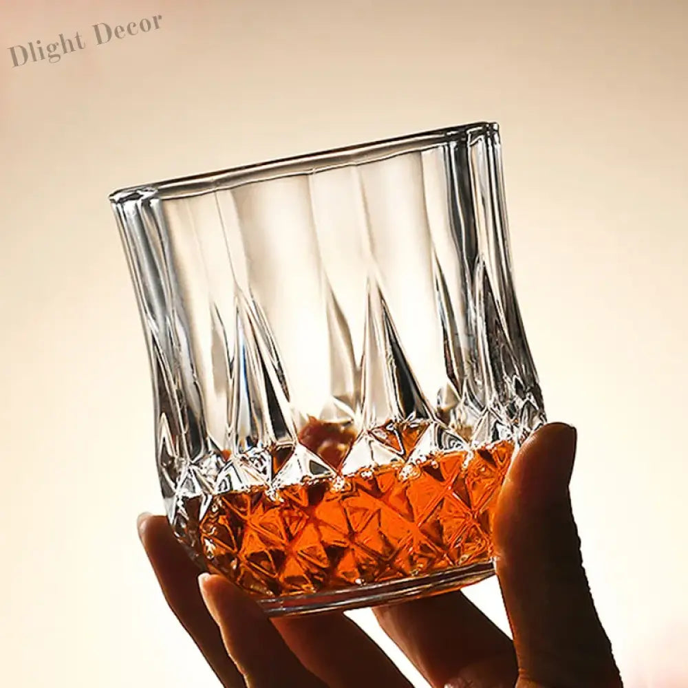 Dlight Decor 4pc Diamond Cut Glass Set 215ml Clear 215ml / 4pcs Cocktail Glasses