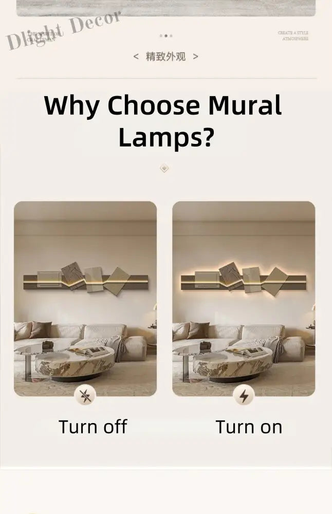 Dlight Decor Artistic Wood Crystal Wall Glow Light Wall Art