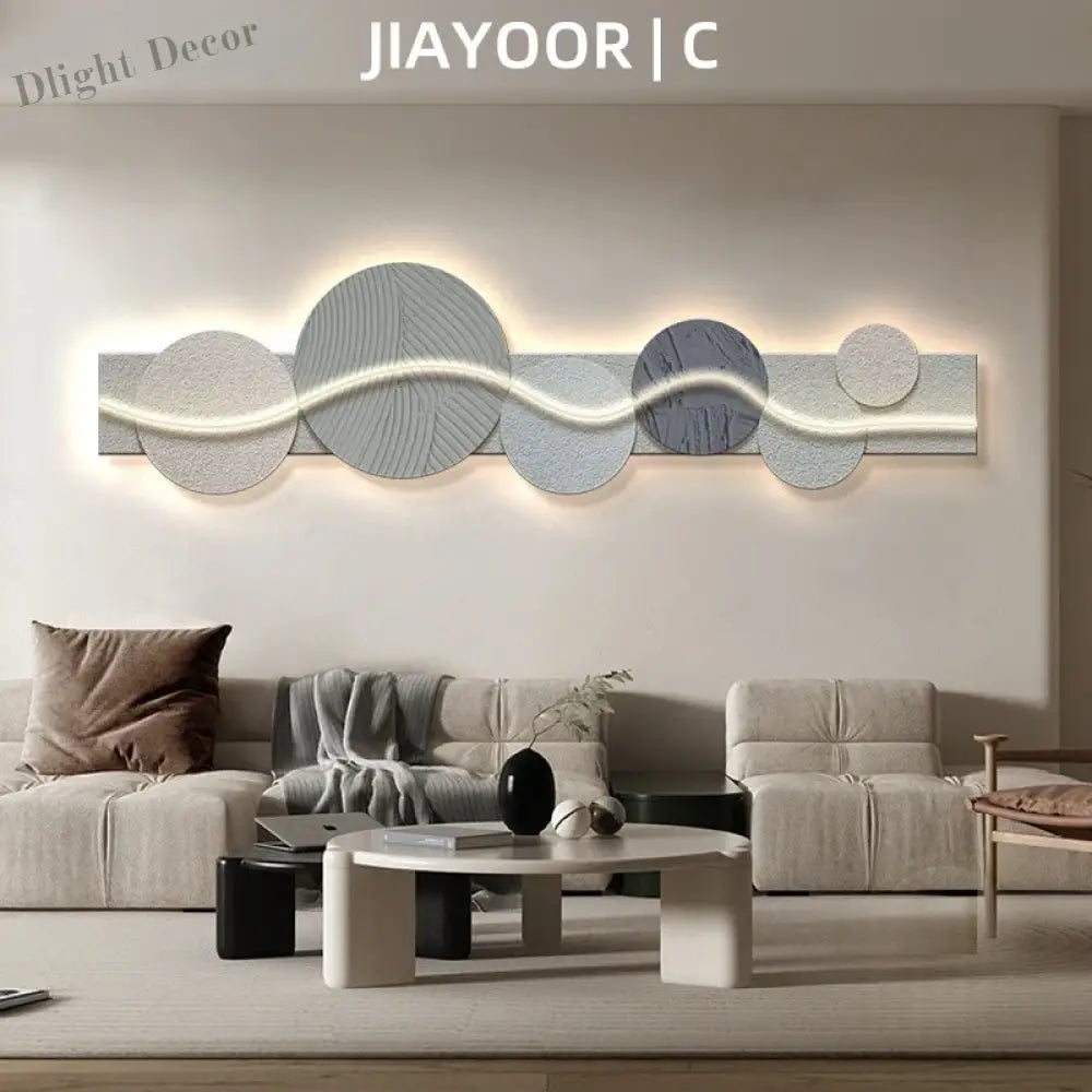 Dlight Decor Artistic Wood Crystal Wall Glow Light C / H120CM-W33CM / NON dimm warm light|UK Plug Wall Art