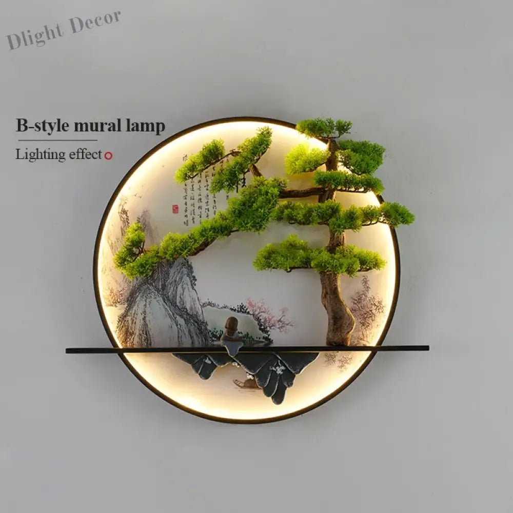 Dlight Decor Chinese Landscape LED Wall Glow Wall Art