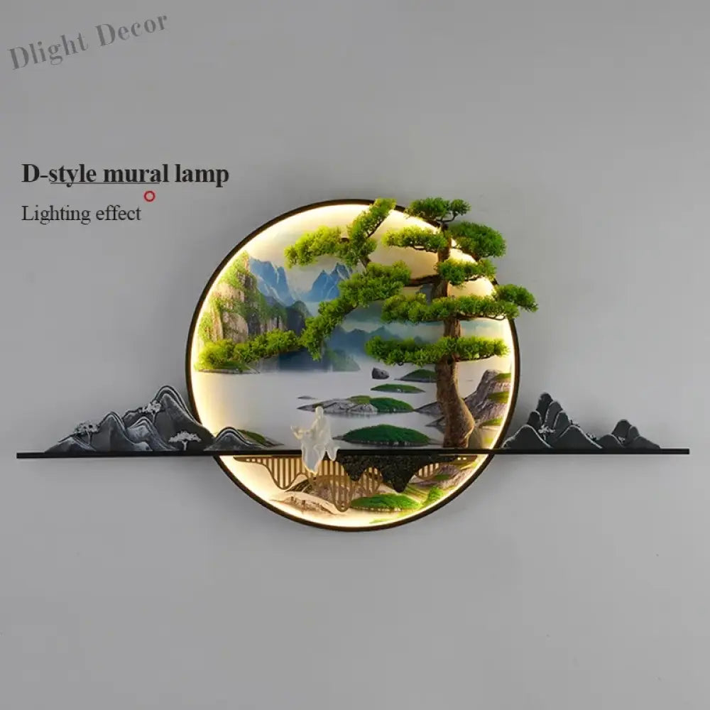 Dlight Decor Chinese Landscape LED Wall Glow Wall Art