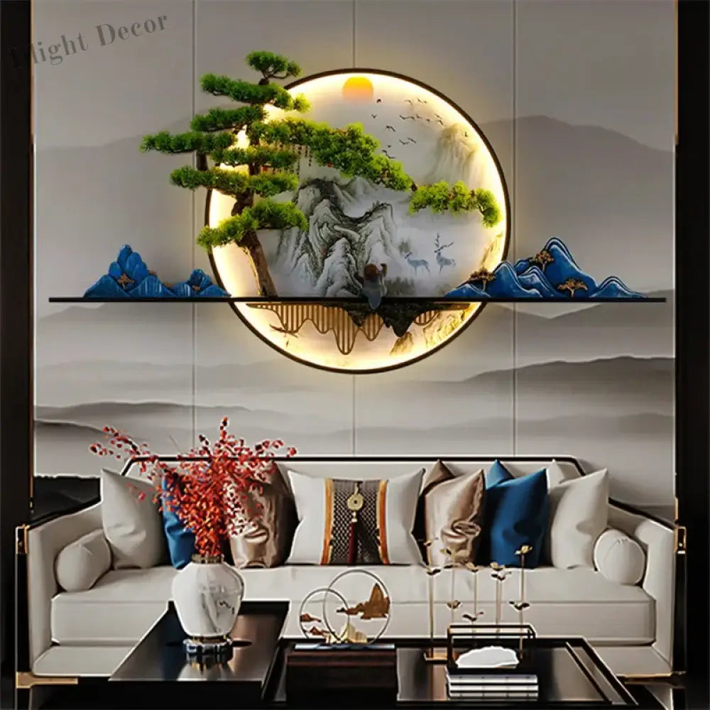 Dlight Decor Chinese Landscape LED Wall Glow Wall Art