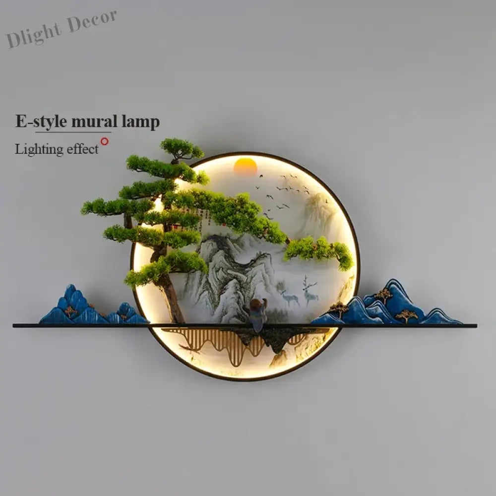 Dlight Decor Chinese Landscape LED Wall Glow Wall Art