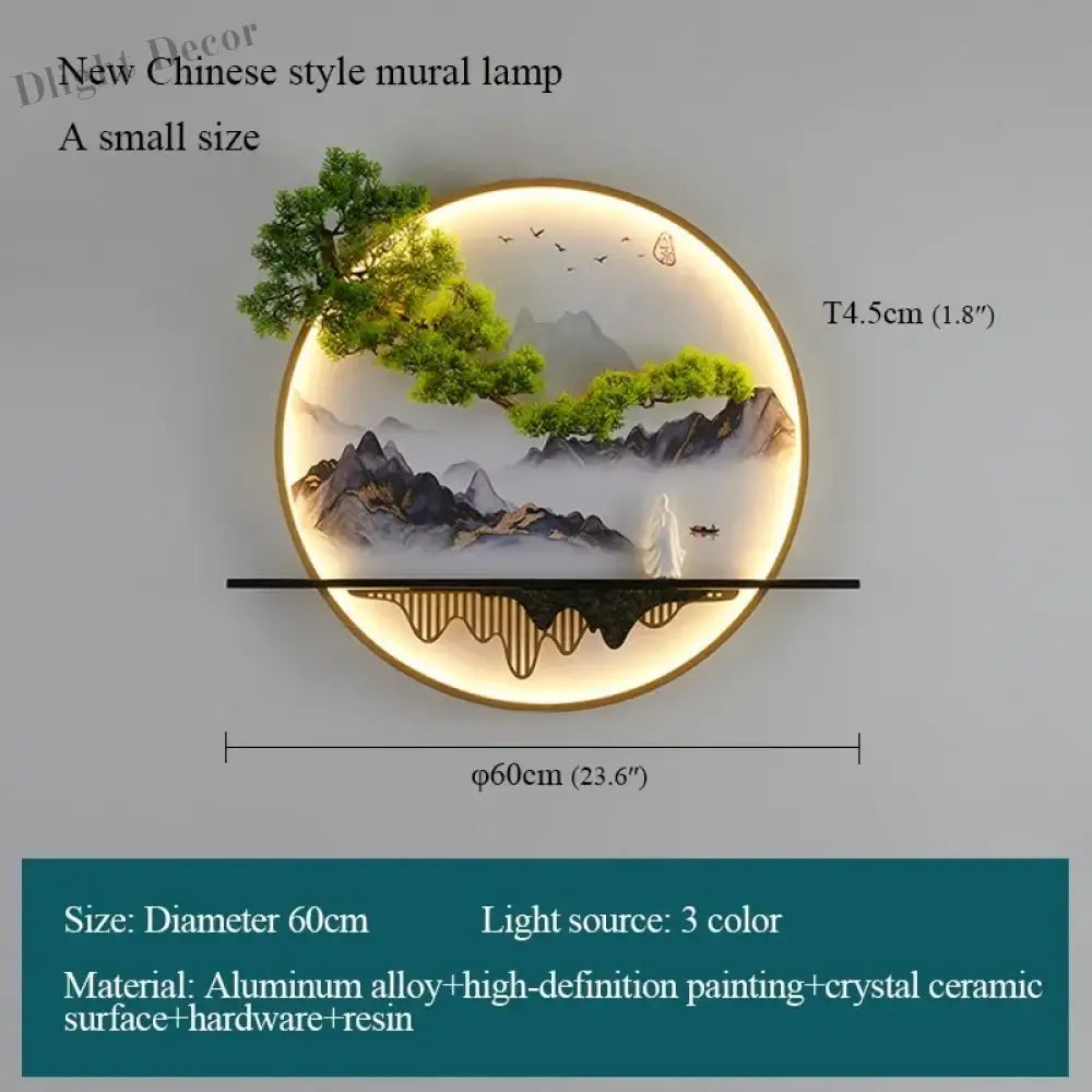 Dlight Decor Chinese Landscape LED Wall Glow Style A D60cm / 220V / CHINA|3 colors Wall Art
