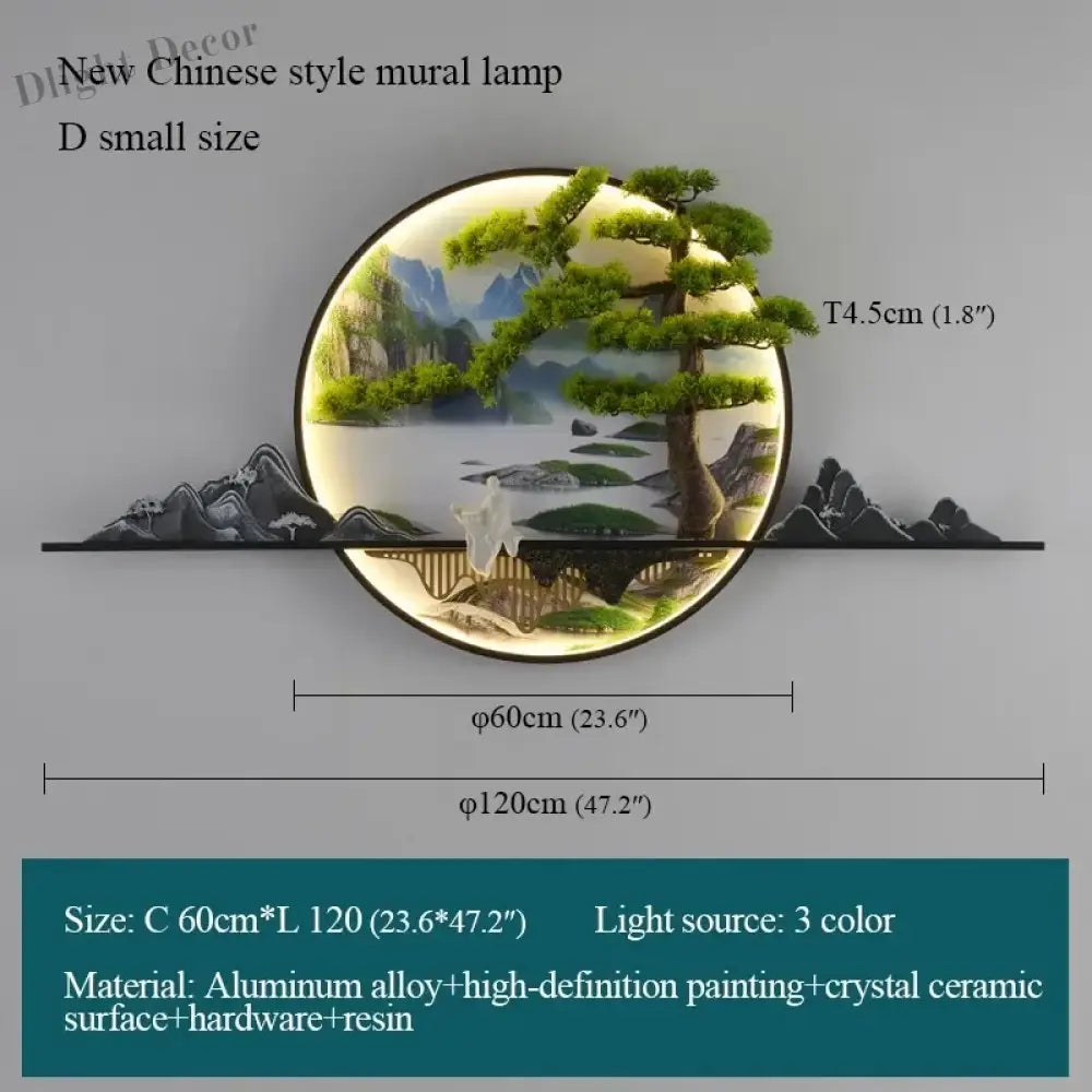 Dlight Decor Chinese Landscape LED Wall Glow Style D D60cm / 220V / CHINA|3 colors Wall Art