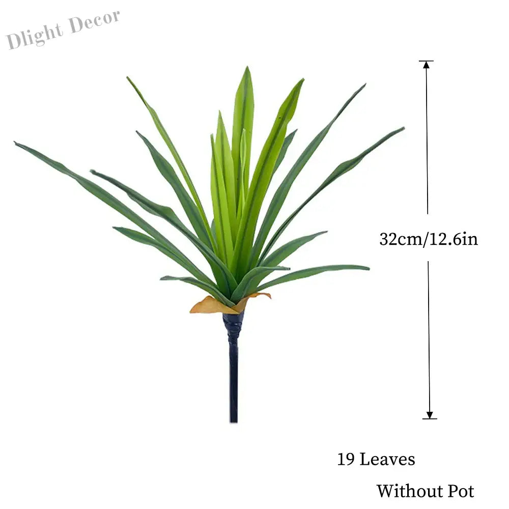 Dlight Decor Chlorophytum Grass Plant for Desktop and Indoor Styling 19Leaves-Green