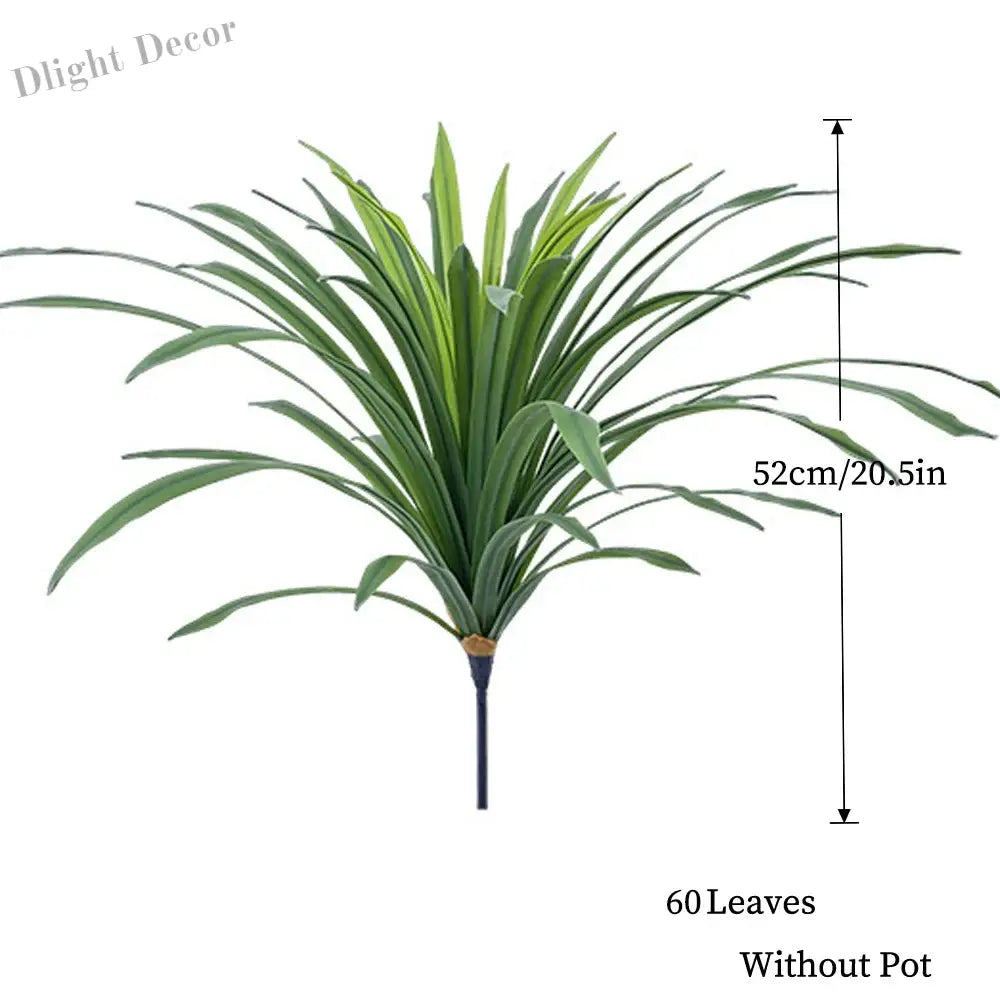 Dlight Decor Chlorophytum Grass Plant for Desktop and Indoor Styling 60Leaves-Green