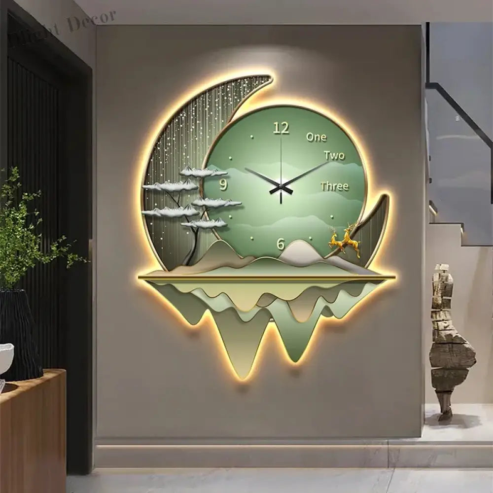 Dlight Decor Clock Wall Light with Luxury Crystal Glow Wall Art