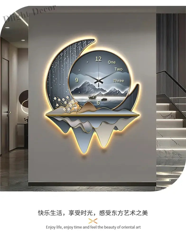 Dlight Decor Clock Wall Light with Luxury Crystal Glow Wall Art