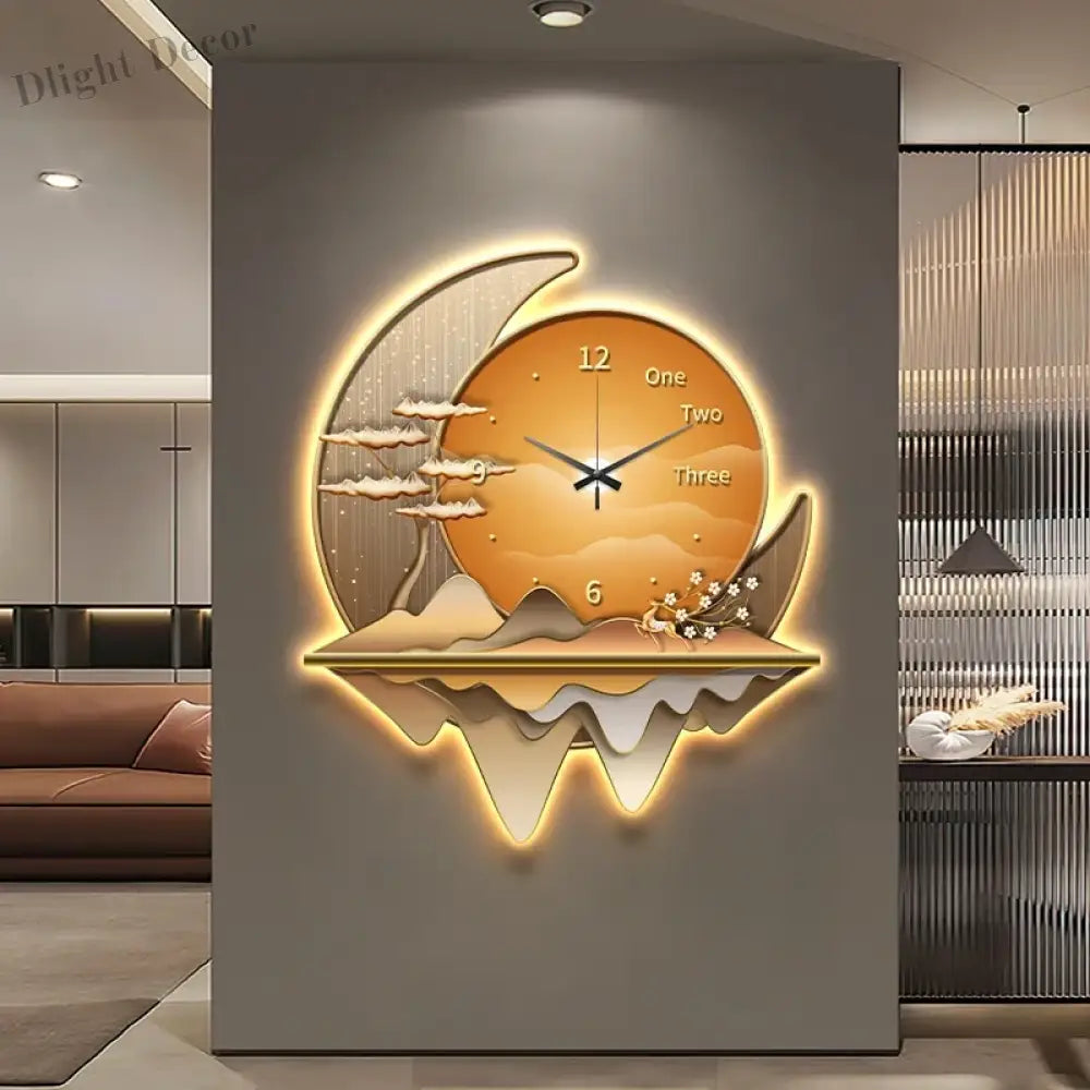 Dlight Decor Clock Wall Light with Luxury Crystal Glow Wall Art