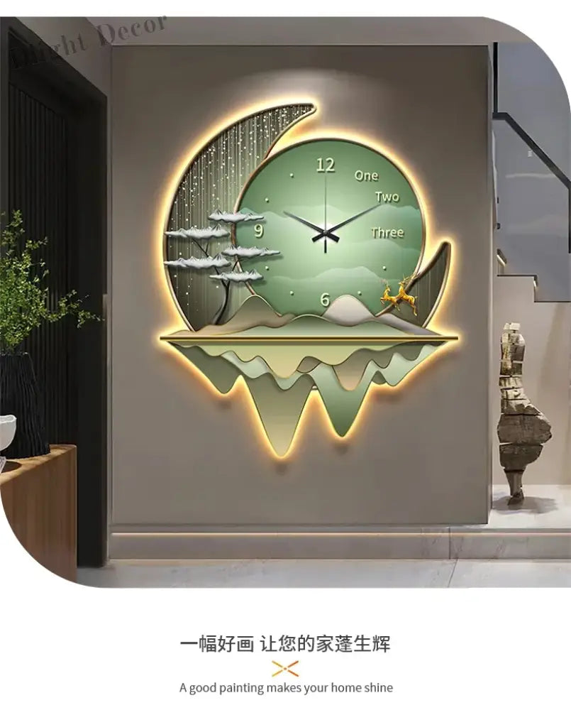 Dlight Decor Clock Wall Light with Luxury Crystal Glow Wall Art