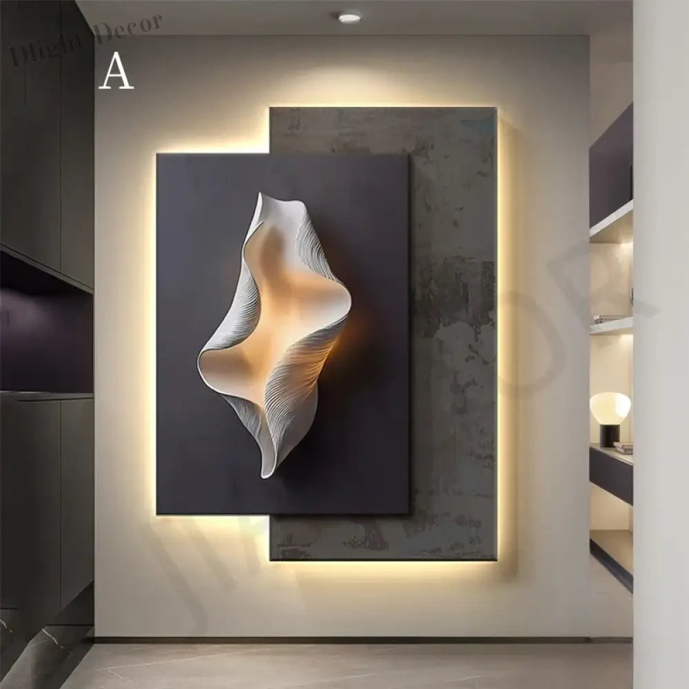 Dlight Decor Crystal Porcelain LED Wall Mural Light A / W75 X H100CM / Dimmable warm light Wall Art