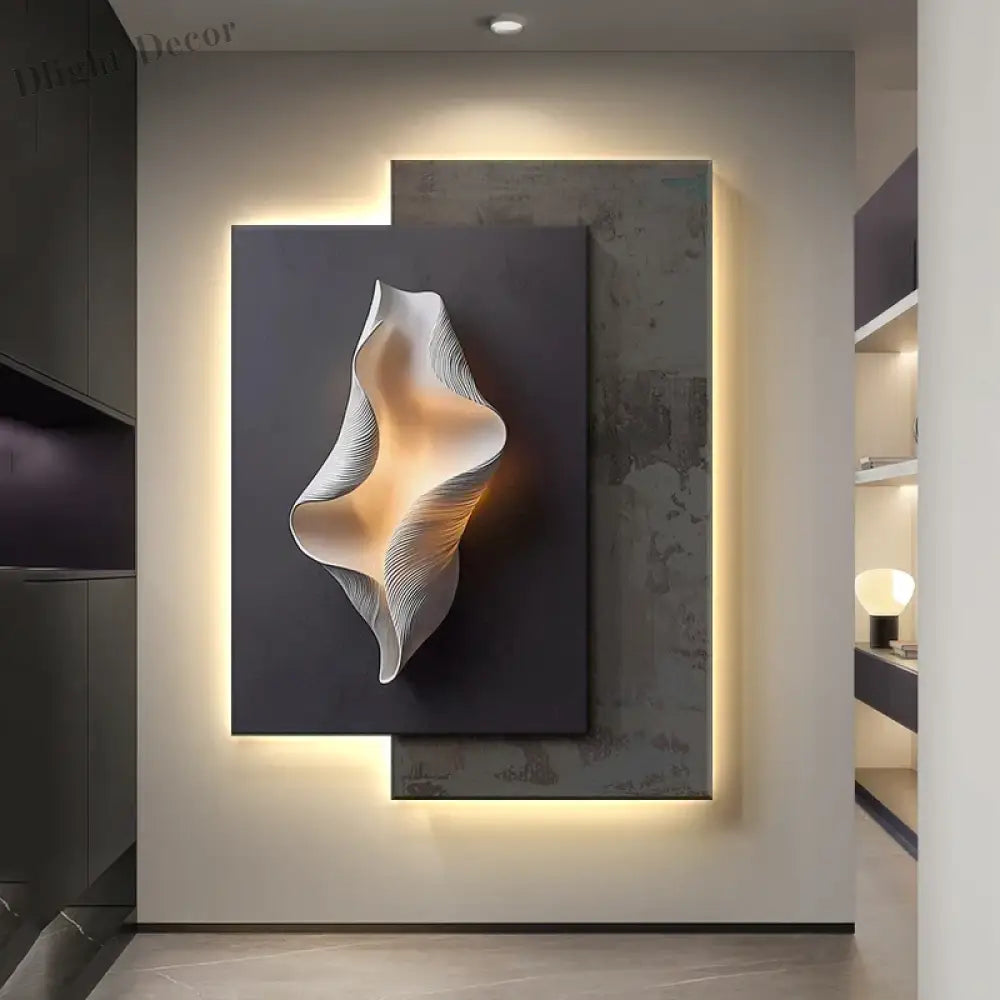 Dlight Decor Crystal Porcelain LED Wall Mural Light Wall Art