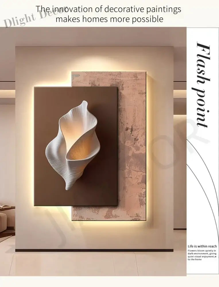 Dlight Decor Crystal Porcelain LED Wall Mural Light Wall Art