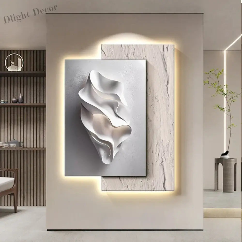 Dlight Decor Crystal Porcelain LED Wall Mural Light Wall Art