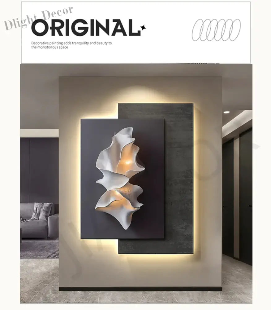 Dlight Decor Crystal Porcelain LED Wall Mural Light Wall Art