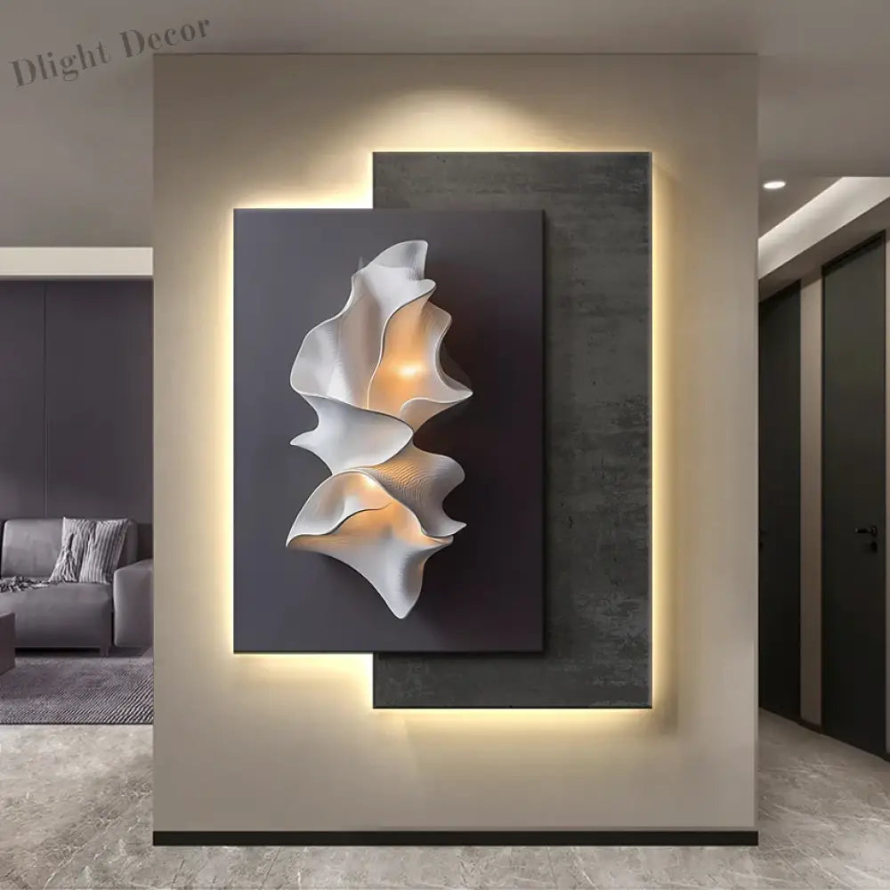Dlight Decor Crystal Porcelain LED Wall Mural Light Wall Art