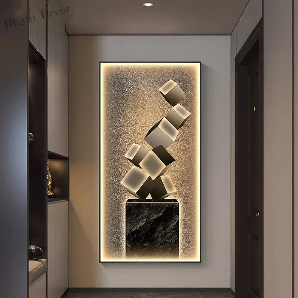Dlight Decor Crystal Wall Art Glow Lamp for Interiors Style B / H120CM-W60CM / warm light|90V-260V voltage Wall Art