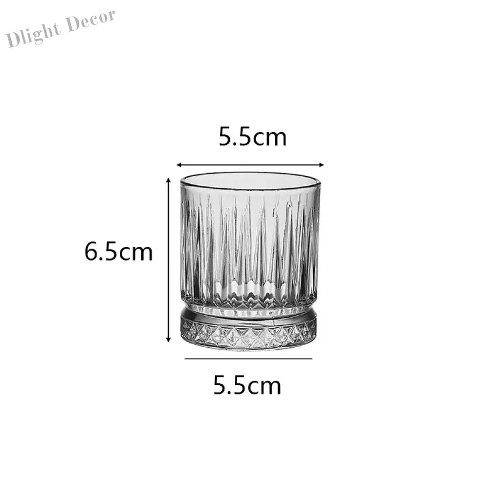 Dlight Decor Diamond Stripe Glass Coffee Cups (100–450ml) 100ml / foam box pack Cocktail Glasses