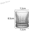 Dlight Decor Diamond Stripe Glass Coffee Cups (100–450ml) 230ml / foam box pack Cocktail Glasses