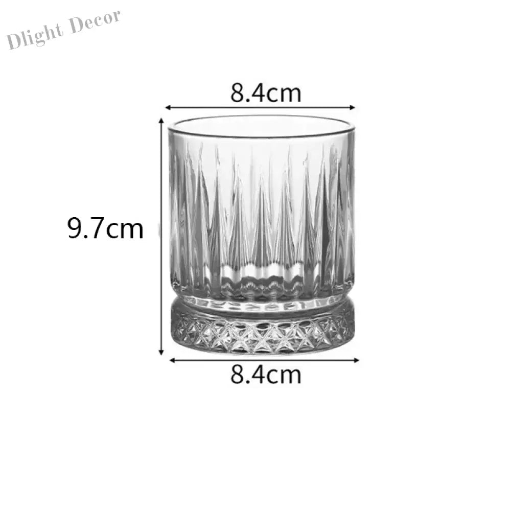 Dlight Decor Diamond Stripe Glass Coffee Cups (100–450ml) 370ml / foam box pack Cocktail Glasses