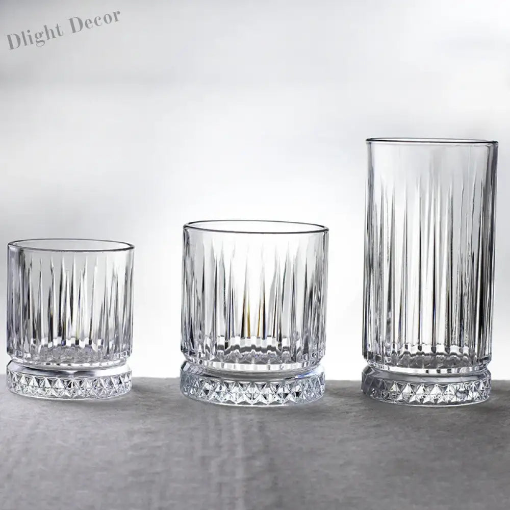 Dlight Decor Diamond Stripe Glass Coffee Cups (100–450ml) Cocktail Glasses