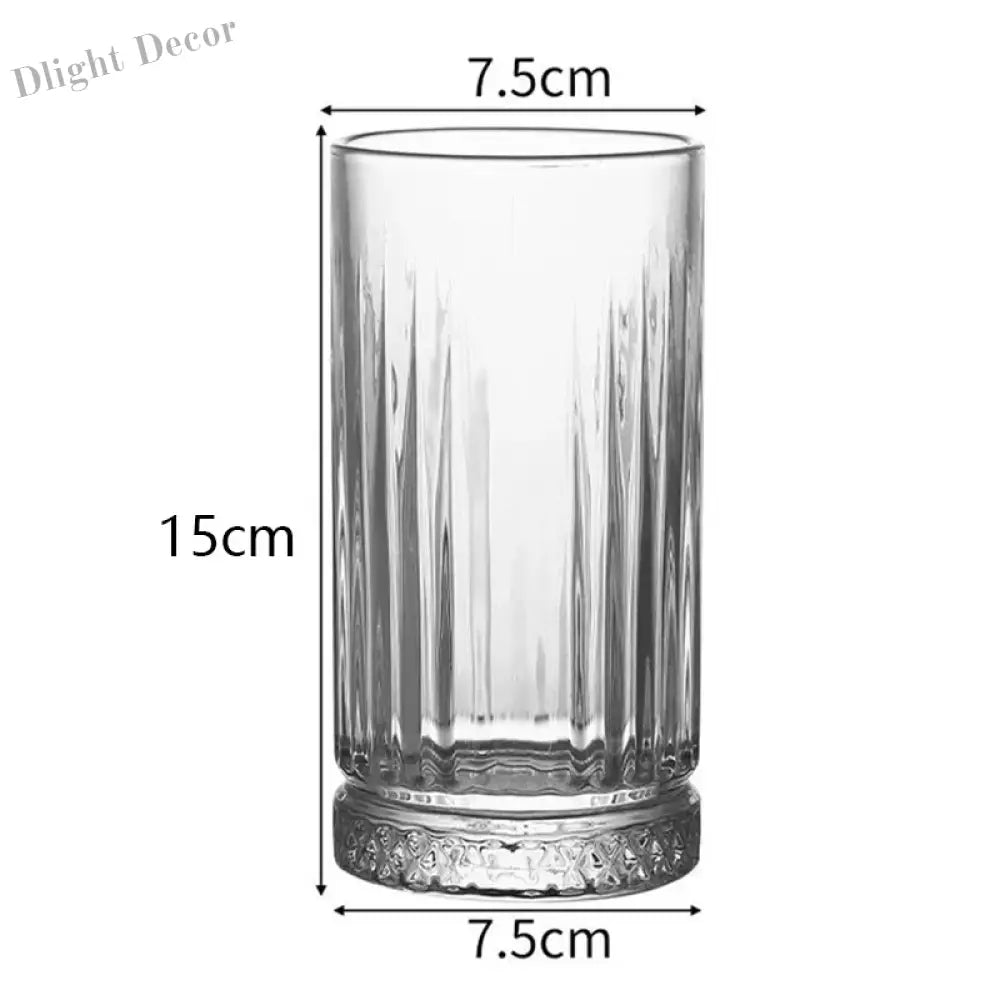 Dlight Decor Diamond Stripe Glass Coffee Cups (100–450ml) 450ml / foam box pack Cocktail Glasses