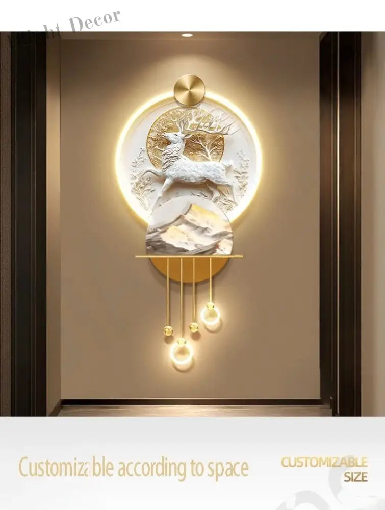 Dlight Decor Elk Mural LED Wall Light Pendant Wall Art