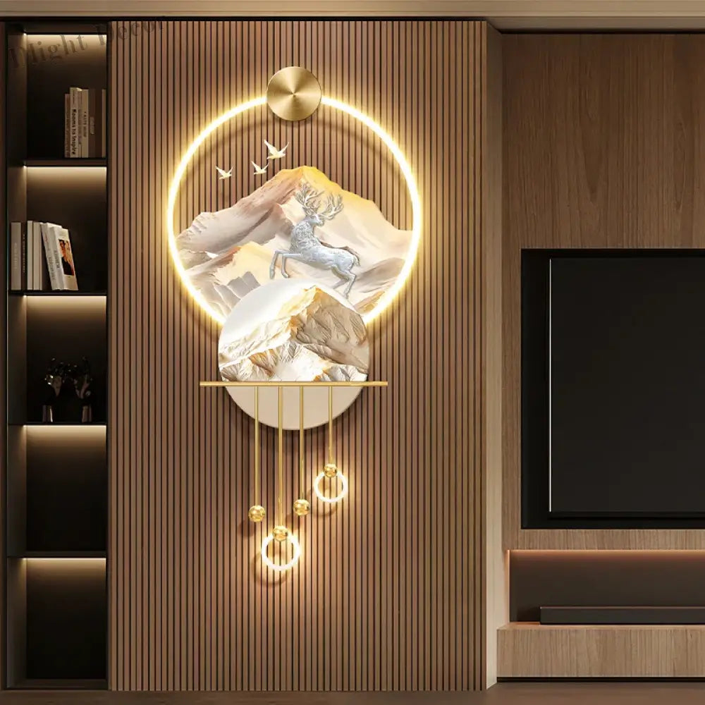 Dlight Decor Elk Mural LED Wall Light Pendant Wall Art